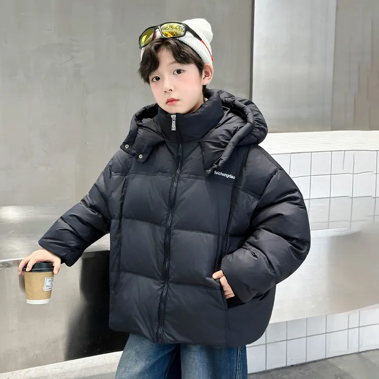 儿童装男童冬装羽绒服加厚外套2025新款中大童冬季男孩90白鸭绒