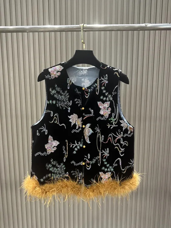 2025秋款传统中国风原创设计马夹碎花双面气质马甲