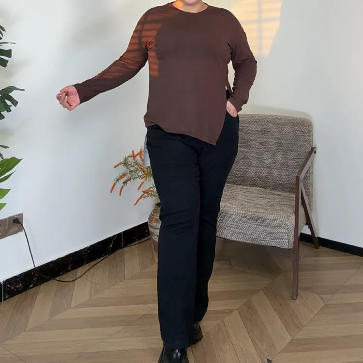 AHLIMA大码女装2025推荐款牛仔裤常规款常规厚度休闲裤微喇叭