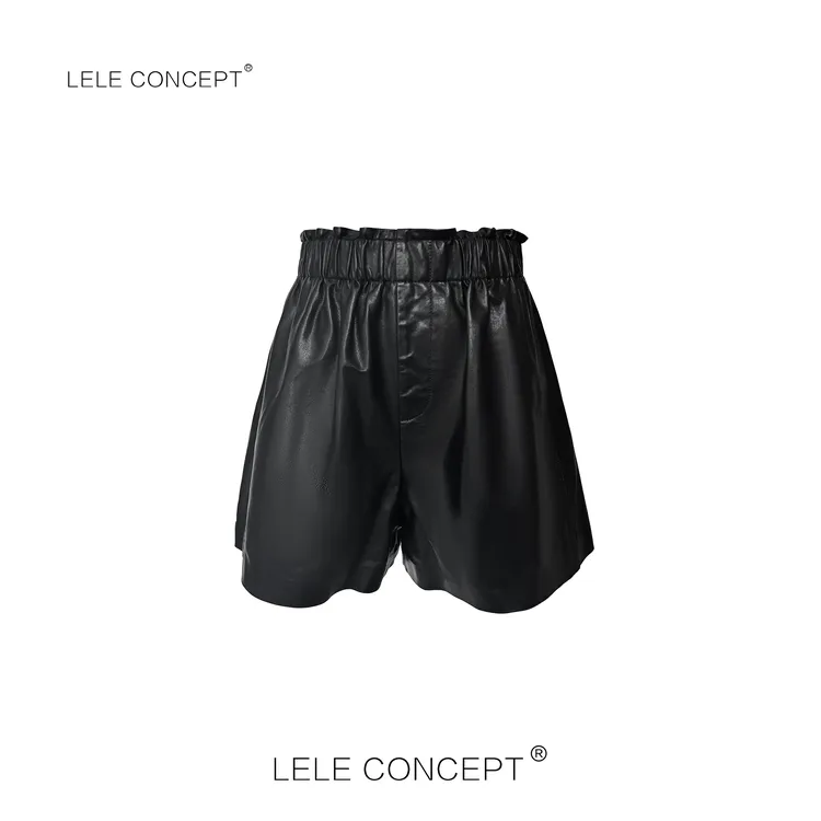 LELE CONCEPT | 「丽」新款轻奢气质高级两色皮短裤K0477