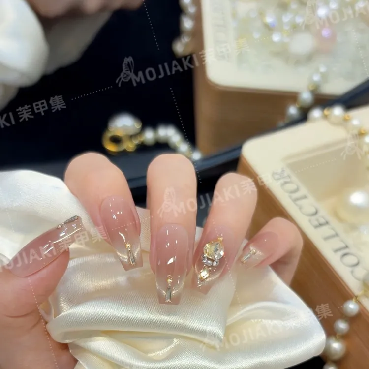 【流沙】指甲猫眼镶钻轻奢穿戴甲ins风设计可拆卸美甲