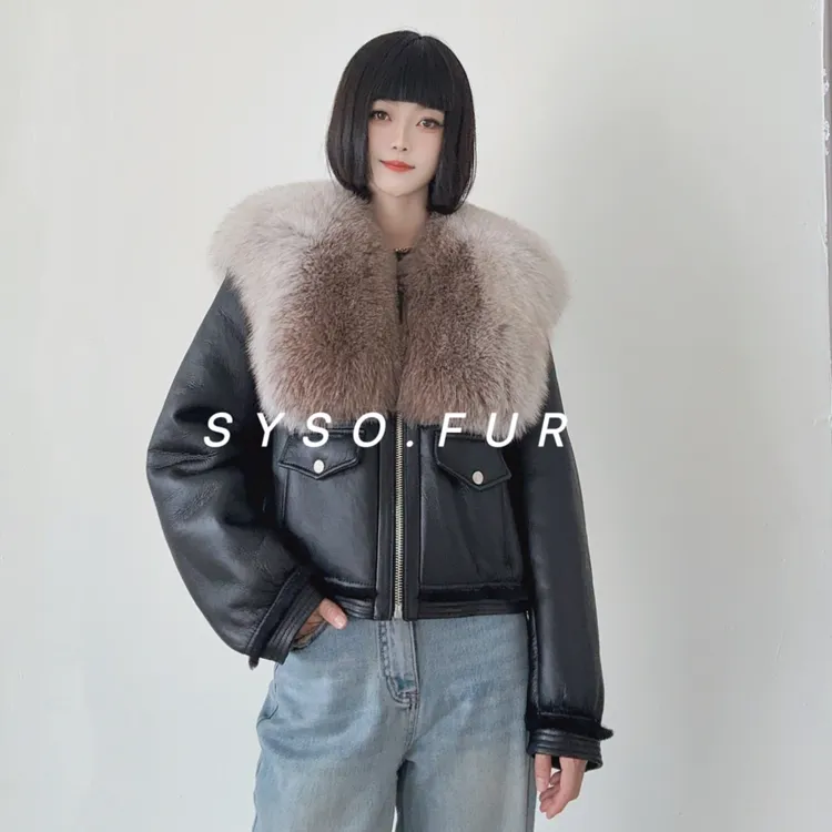 媛媛.Entrylux|24新款天使之翼皮草原生态皮毛一体女外套-27038-B