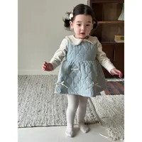 【实体现现】奶呼呼！女童小香风棉裙秋冬洋气女宝宝背心裙子套装