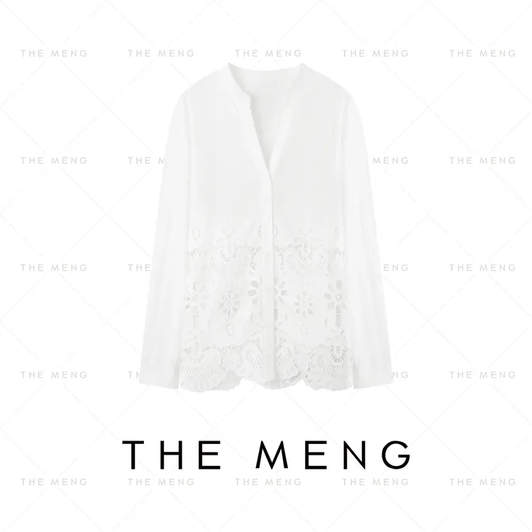 THE MENG【告白】高密长绒棉刺绣休闲通勤衬衫#M253B0944