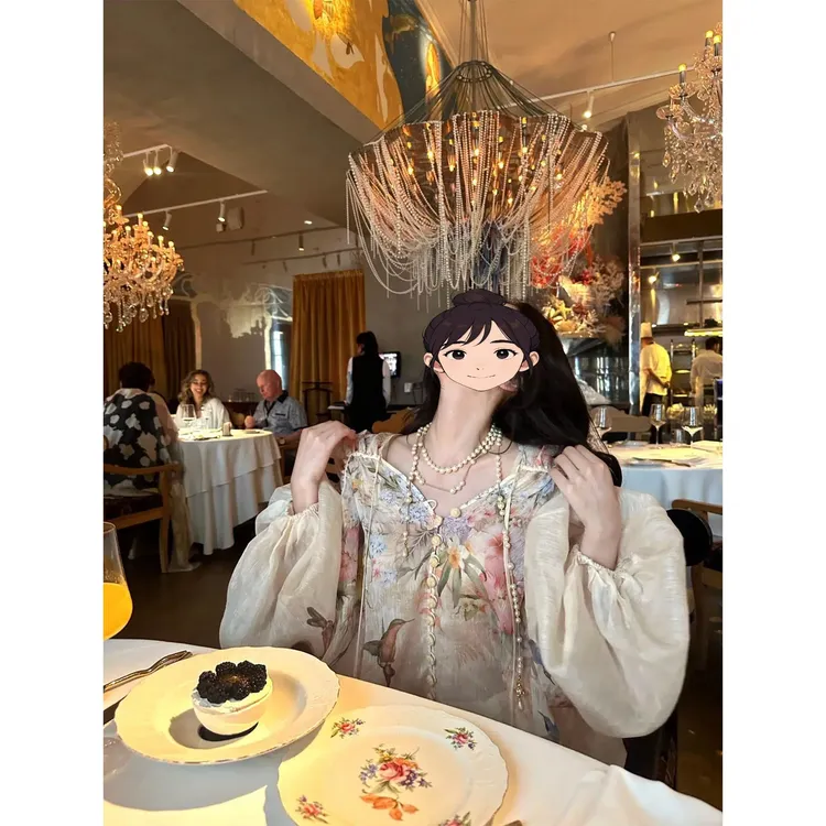 炽铂 威尼曼莎法式宫廷宽松碎花灯笼袖衬衫女复古设计感显瘦上衣