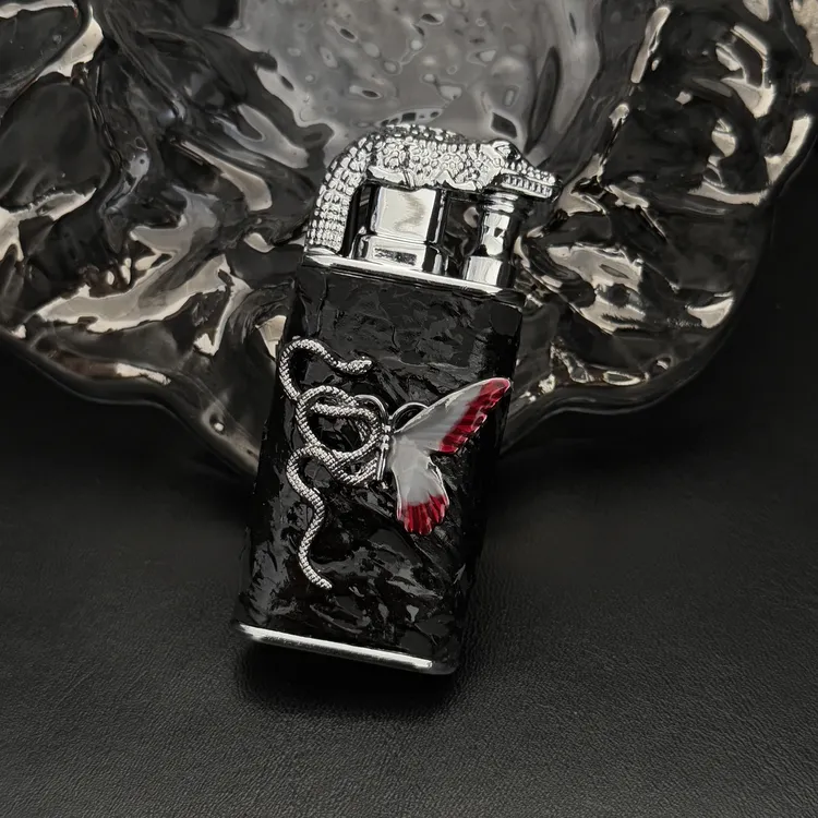 【救赎】灵蛇胡蝶黑色手作火机纯手工制作双火朋克亚文化小众礼物