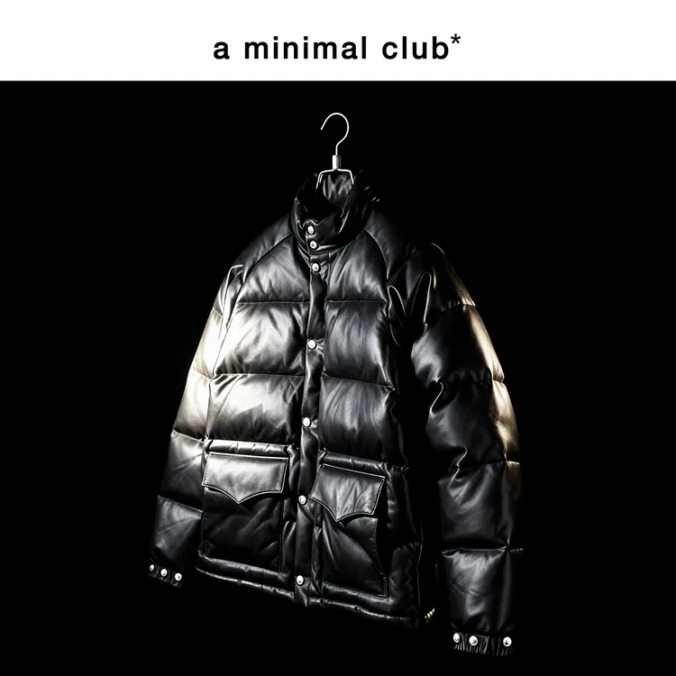 NPC潮牌a minimal club复古100%绵羊皮革90鹅绒羽绒服AM5ADJ03