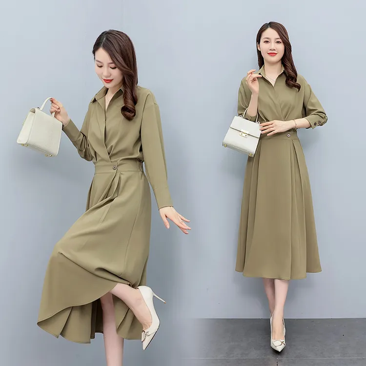 高级感法式时尚连衣裙女长袖新款气质通勤长裙设计裙子精品轻奢裙