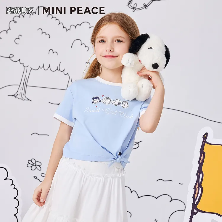 [凉感抑菌]【专柜同款】MINIPEACE×史努比联名系列女童短袖T恤