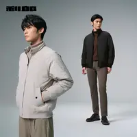 【哈灵顿茄克羽绒】利郎官方 时尚小立领羽绒服短款2025冬保暖男款