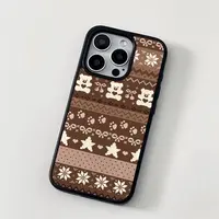 秋冬费尔岛风小熊滴胶适用苹果17promax手机壳iphone16新款15432