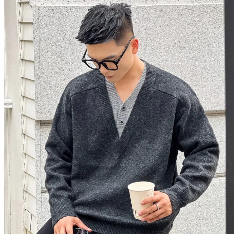 气质潮流原宿高质量北极绒毛衣日系流行百搭时尚简约新款ins慵懒