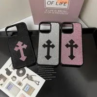 高级感气质满钻克罗心适用于iPhone15爆闪16pro防摔16promax壳