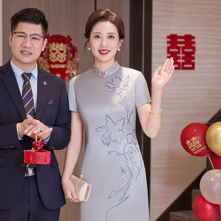 旗袍高端改良订婚高档婚礼礼服气质喜婆婆妈妈装2025新款爆款1420