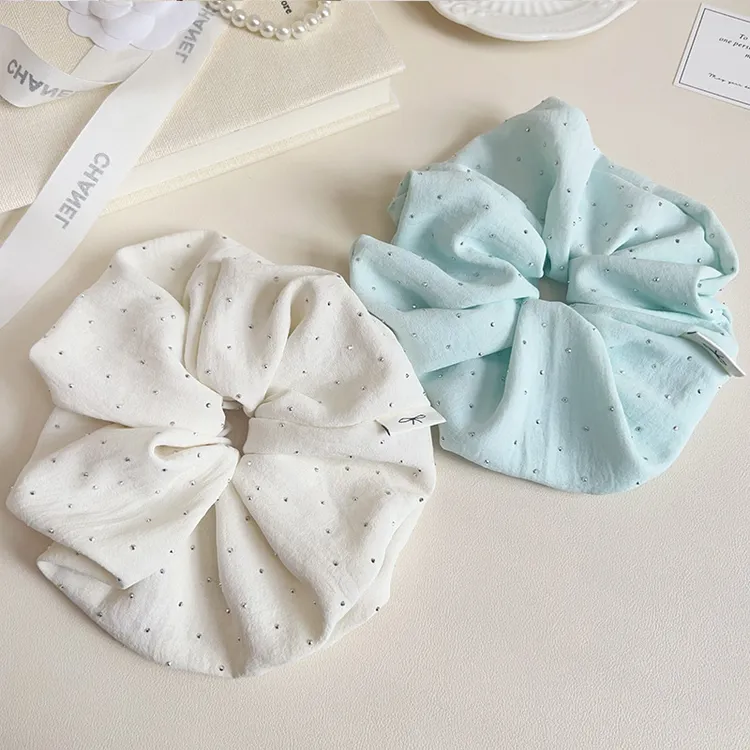 韩系清冷薄荷绿大肠发圈女春夏季高级感百搭大号发绳头绳发饰批发