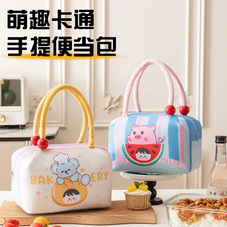创意水果便当包加厚大容量保温袋上班带饭午餐包学生手提饭盒袋