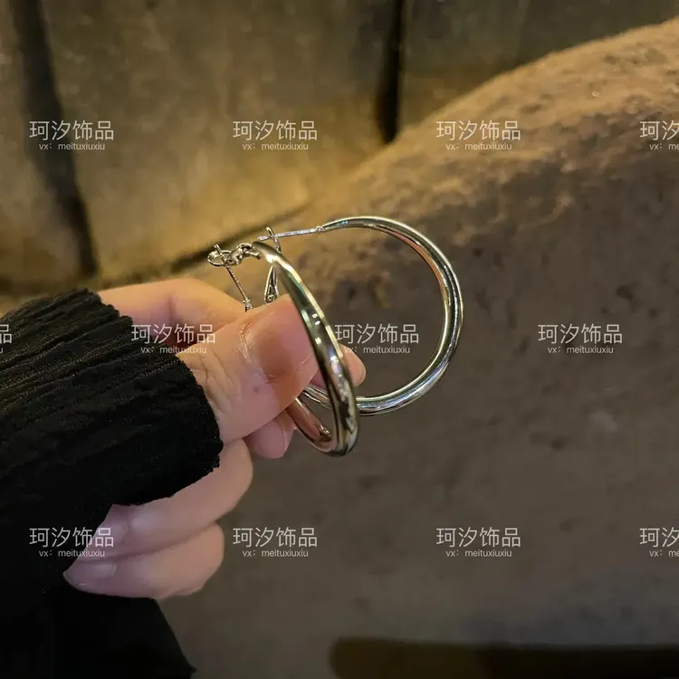 铜合金耳饰 耳畔圆舞曲！金属冷淡风耳环女小众时尚耳钉夸张耳饰