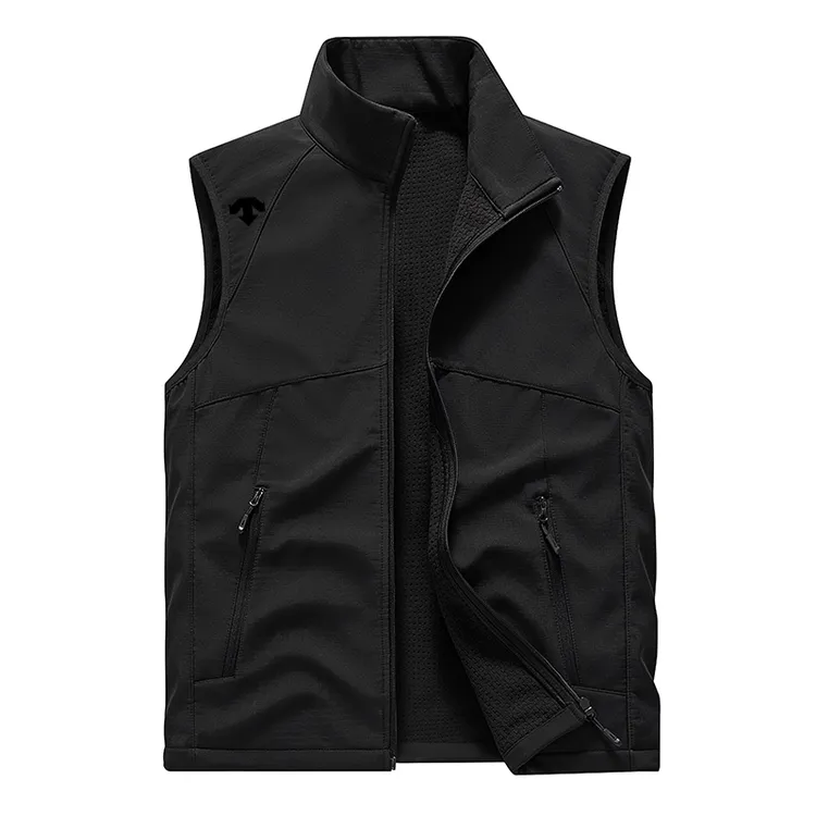 奥莱撤柜迪桑家秋冬季男士运动马甲上衣运动立领防风透气马甲外套