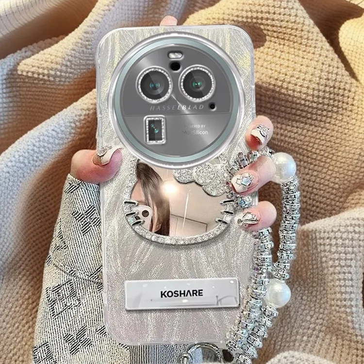 自带镜头膜OPPOFindx6Pro手机壳镶钻kt猫镜子PEGM10全包findx6羽