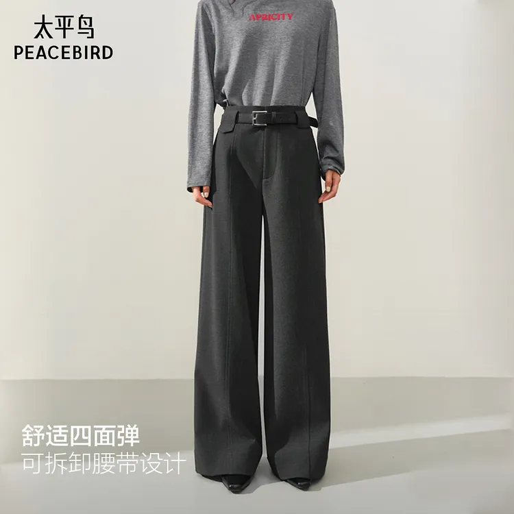 【商场同款】太平鸟2025冬季新款四面弹直筒休闲裤A1GBF4154