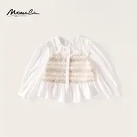 MOMOCO春秋欧若风女童条纹时尚假两件小香风衬衫77730129016