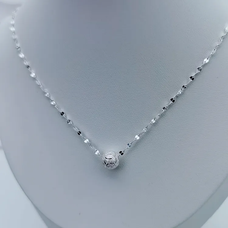 坠链均足银 9999嘴唇链纯银项链百搭转运珠吊坠时尚气质素款礼物