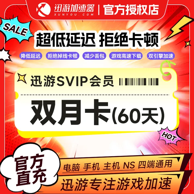迅游加速器SVIP双月卡 2个月 主机游戏加速游戏加速器 直充到账