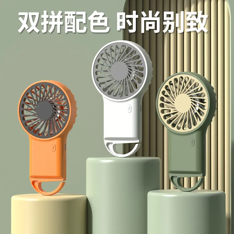 新款跨境迷你手持小风扇便携式随身登山挂钩USB充电可桌面长续航