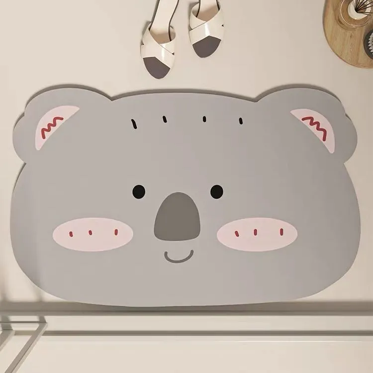 卡通硅藻泥地垫速干吸水防滑浴室卫生间厕所门口脚垫地毯可爱卫浴