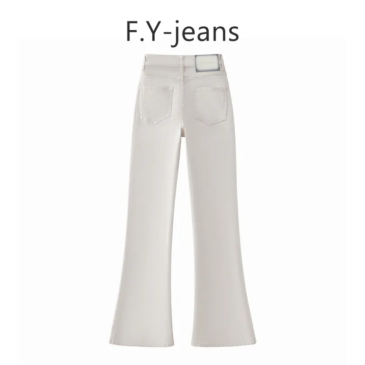 【F.Y】秋季新款月光灰高腰提臀修身显瘦百搭透气舒适微喇牛仔裤女