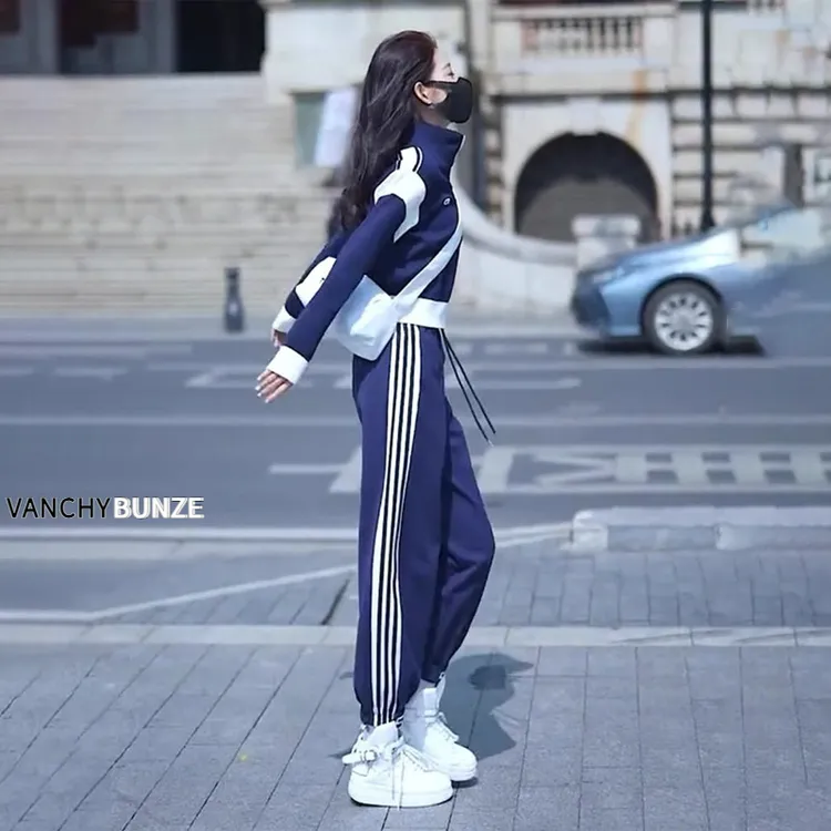 BUNZE 加绒加厚厚棉T套装女秋冬2025新款炸街休闲运动两件套装时