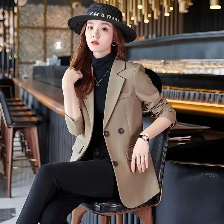 网红小西装外套女2025春秋新款高档韩版职业休闲修身西服百搭上衣