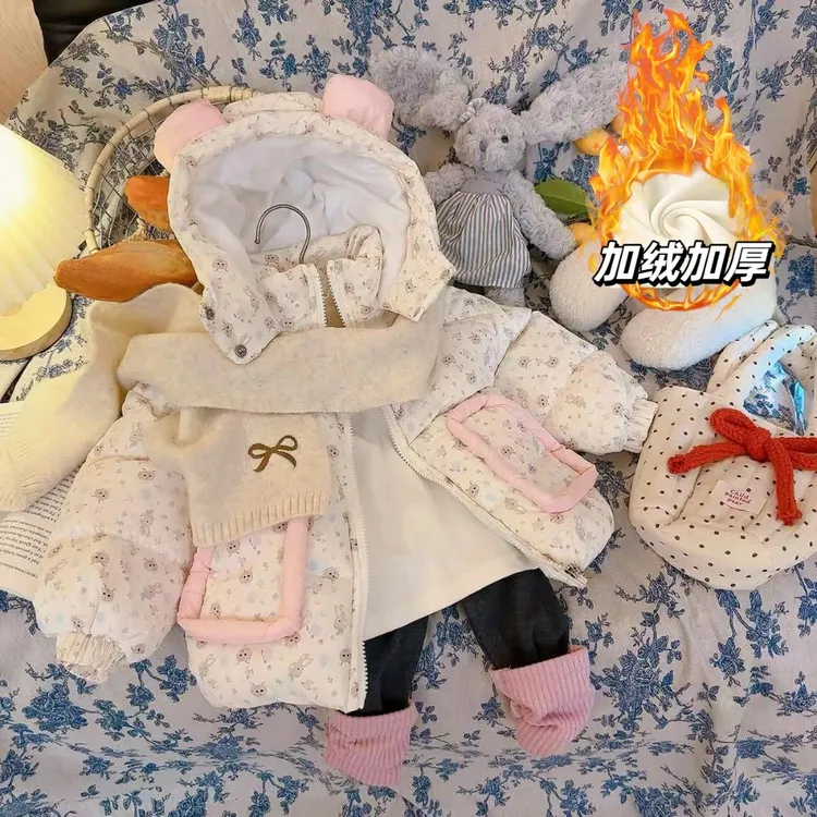 【现货有运费险】儿童碎花可爱加厚加绒保暖儿童棉服女宝宝外套冬季