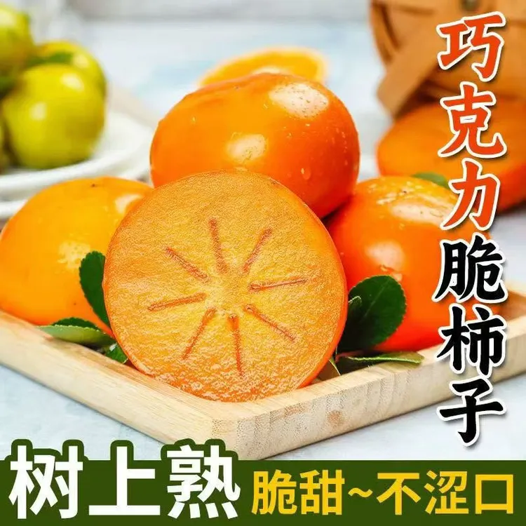 山西阳丰巧克力脆柿子3斤8-12个新鲜水果当季脆甜硬柿子