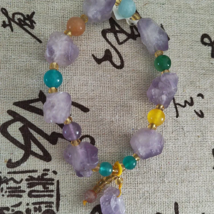 时尚饰品手串紫色适合作为闺蜜情侣礼物水晶紫水晶手链水晶手串