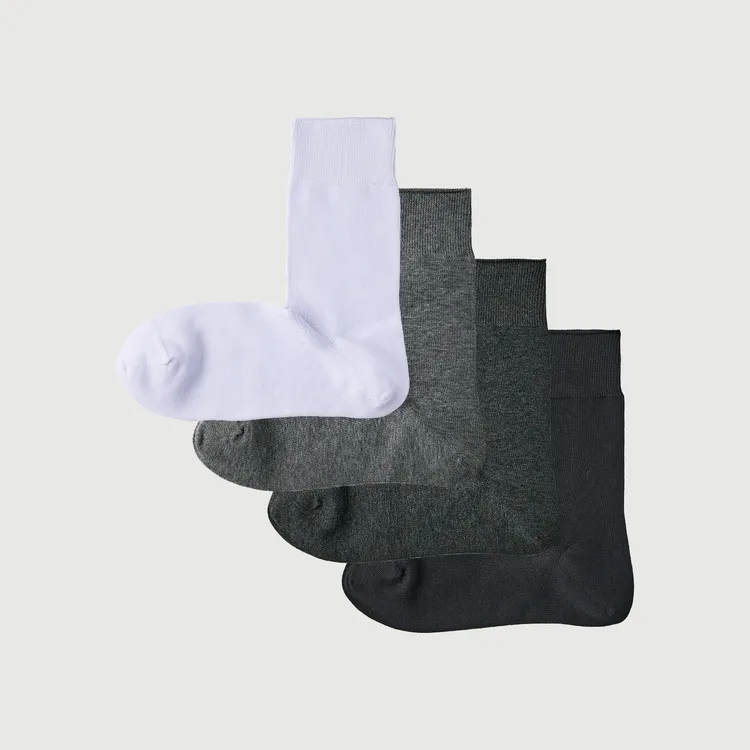 男士纯棉直角袜子基础款绅士袜百棉袜四季百搭松口不勒脚长绒棉袜