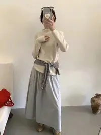 半高领软糯毛衣女秋冬打底内搭2025慵懒风针织套头长袖打底衫881