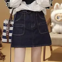 FANRUI/泛芮「方寸藏趣」时髦洋气水洗设计感显瘦半身短裤女B18383