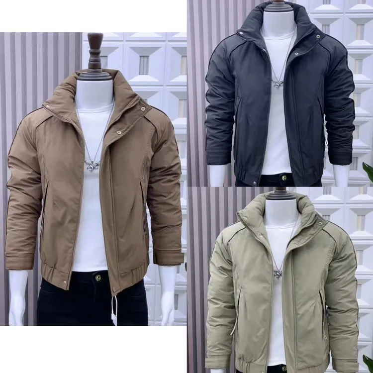 新款男士冬季保暖加厚轻奢潮流立领休闲时尚修身百搭潮流棉服外套