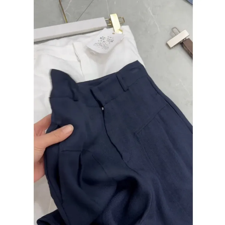 2025夏季新款高腰显瘦大码阔腿显瘦薄款高腰休闲裤