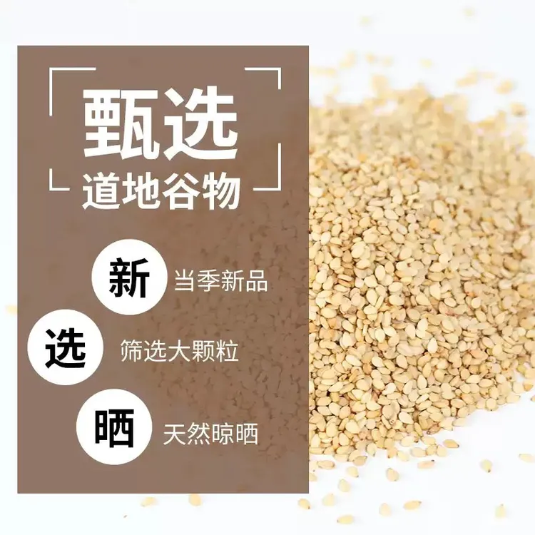 白芝麻克真空包装磨油磨酱原料无杂质正常否常温新鲜新货生芝麻