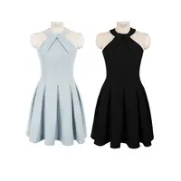 MummyCat下蛋喵 【杨微微】25新品气质扭结挂脖削肩弹力礼服连衣裙