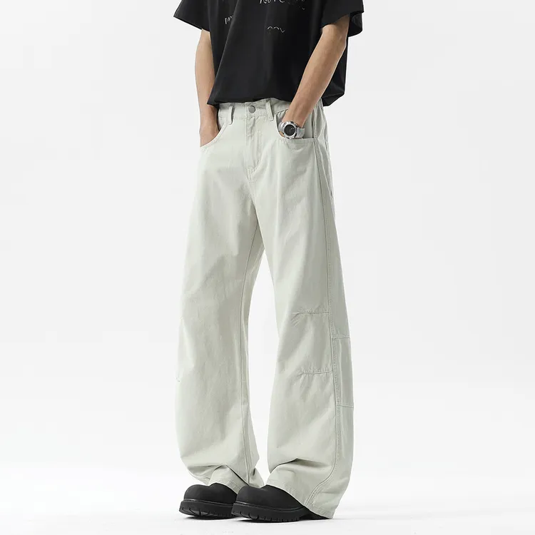 LIGGICC夏季薄款2025新款美拉德休闲裤男直筒弯刀裤学生美式复古