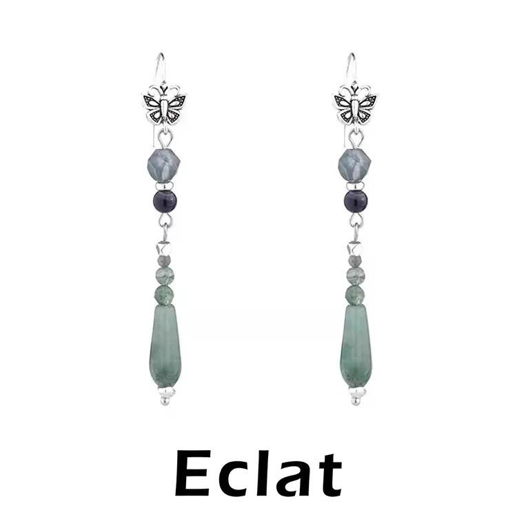 925银耳饰 许我耀眼许妍赵露思同款蝴蝶流苏耳环女新中式国风耳饰