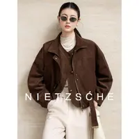 尼采 官方直营｜上东区鹅绒服｜波士顿质感！麂皮中谷感女外套50321