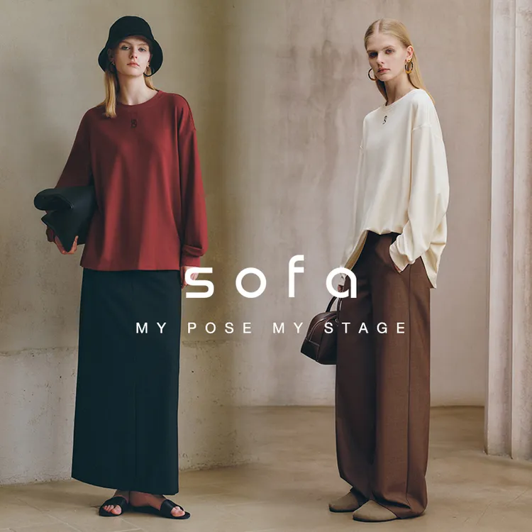 sofa顺滑卫衣！sofa松弛感时髦老钱风极简亲肤宽松T恤女上