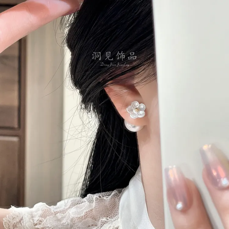 【平凡】气质百搭仙气日韩女耳钉珠珠耳饰设计ES563