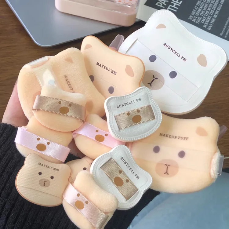 卡粉不存在的！超软乎粉扑套装气垫粉底液干湿两用植绒定妆不吃粉