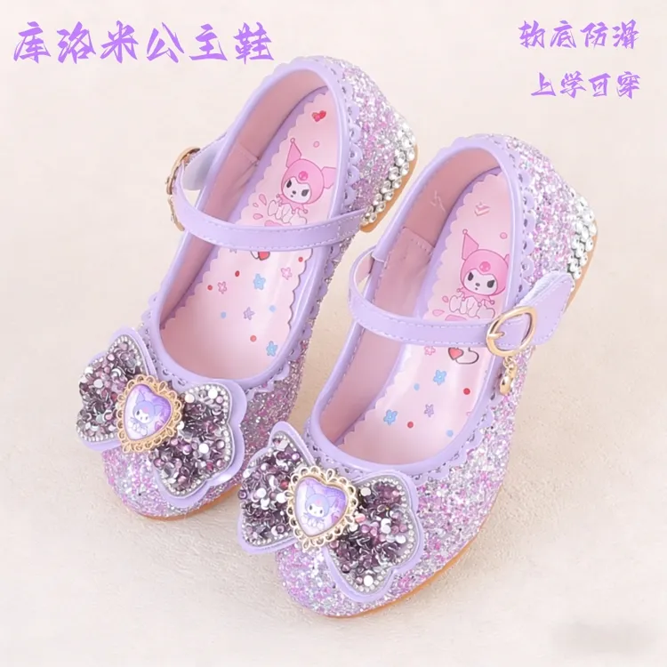 Maoergang/猫尔港库洛米女童高跟公主鞋儿童春秋软底舒适表演舞鞋