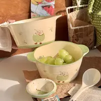 【十英寸】小花椰!陶瓷大汤碗釉下彩可爱手绘少女心好看家用大容量